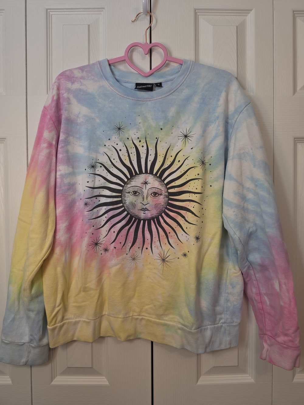 Chemistry Pastel Tie-Dye Celestial Sun of May Crewneck Sweatshirt - Size M
